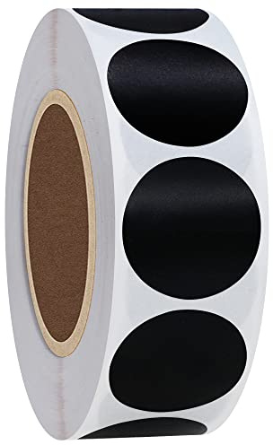 Hylabelest Farbe Codierung Dot Etiketten 25 mm, rund, natur Papier Aufkleber selbstklebend Label 1.000 Pro Rolle schwarz