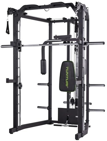 Tunturi Full Smith Machine SM80, Kraftstation Multigym, mit Flaschenzug, Klimmzugstange, Butterfly