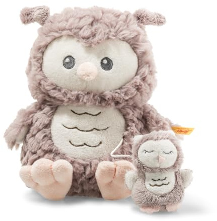 Steiff Kuscheltier Ollie Eule Spieluhr, Süßes Stofftier, Jungen, Mädchen & Babys ab 0 Monaten, Friends, Plüschtier 21 cm, Beige, 241840