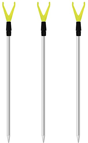 Zite Fishing Teleskop Rutenhalter Angeln 75-135cm – Angelzubehör Rutenauflage Forellen & Karpfen Fischen - Aluminium Rutenständer Schnurlaufkerbe (3 Stück)