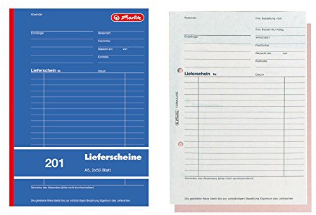 5x Lieferscheinbuch 201 / A5 / 2x 50 Blatt