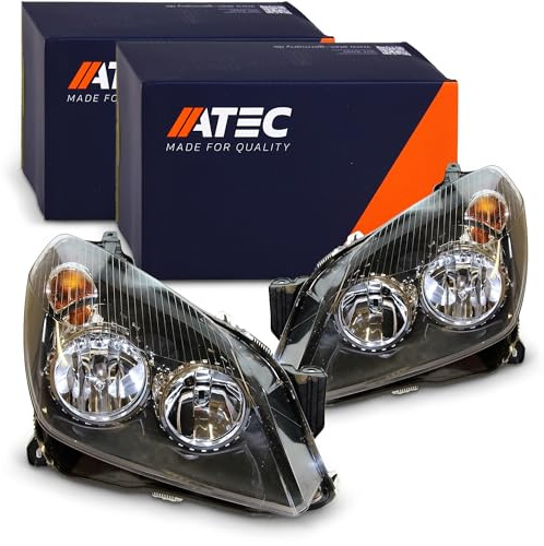 ATEC Germany 2x Hauptscheinwerfer vorne links + rechts H1 / H7 Frontscheinwerfer mit Stellmotor für Leuchtweiteregulierung, Kompatibel mit OPEL ASTRA H (A04) (L70)