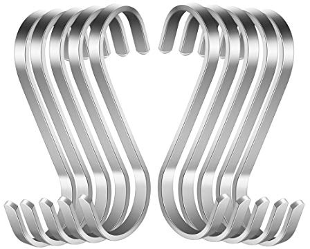 10 Stück S Haken Edelstahl S-förmige Haken Schwerlast Metall haken für für Badezimmer, Schlafzimmer, Büro, Küche, Geschäft