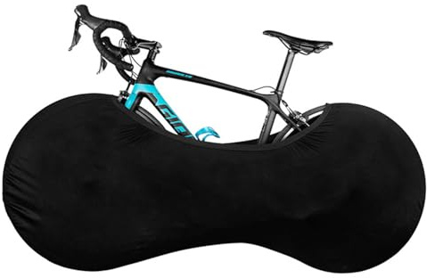 Schwarz Fahrradabdeckung, Waschbar Fahrradschutzhülle, Fahrradplane Fahrradgarage Innenbereich Staubdicht Fahrradschutzhülle, Fahrradhülle für Mountainbikes und Rennräder