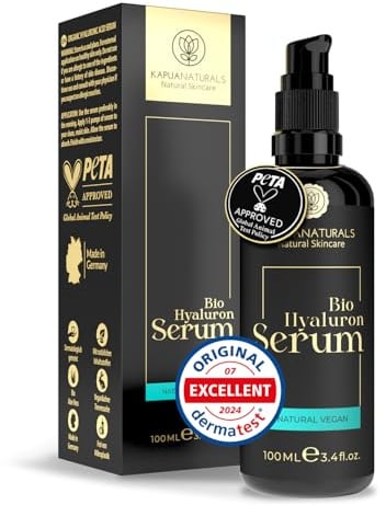 BIO Hyaluron Serum hochdosiert 2%• 4-Fach Hyaluronsäure • 100ml Smart Hydration Formel + Vit E & B5 + Allantoin ✓ 100% Vegan ✓Anti-Aging ✓Anti-Falten Naturkosmetik ✓Hyaluronic Acid ✓Made in Germany