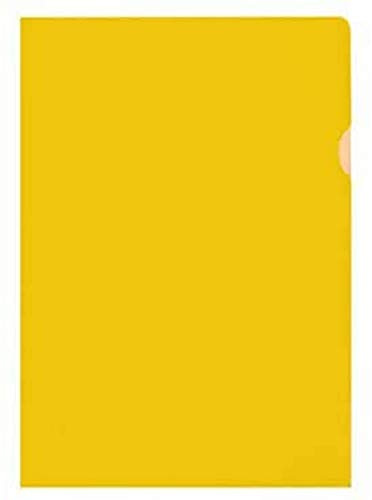 Kangaro PP-Kunstoff Aktenhülle / Plastikhülle DIN A4 genarbt Transparent Gelb extra stark (120 µ), 31x21.6x0.4