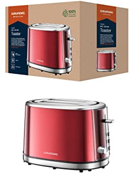 Grundig TA 6330 Toaster Red Sense, 18 centimeters l x 32 centimeters w x 20 centimeters h