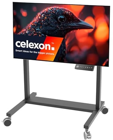 celexon Professional elektrisch höhenverstellbarer Display Rollwagen Adjust-42100MB - 65cm
