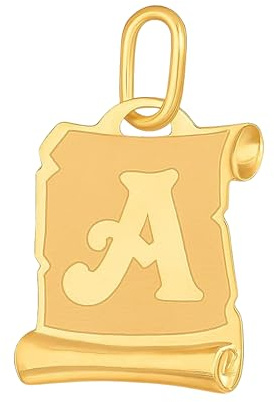 Rodium - Buchstabenanhänger aus 585er Gold - 14 Karat Gelbgold - Anhänger für Halskette oder Armband - Persönliches Geschenk für Damen und Mädchen