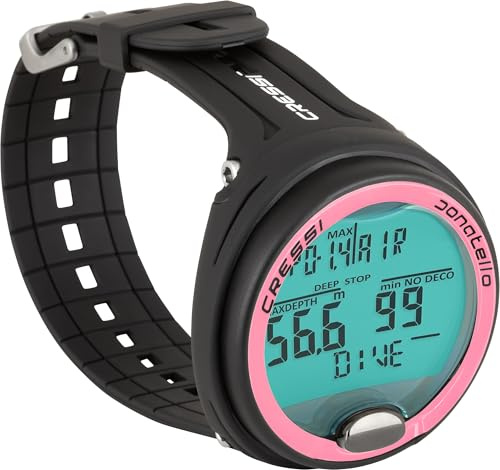 Cressi Donatello Tauchcomputer – Luft- und Nitrox-Modus, Apnoe- und Gauge-Modus – 150 Meter wasserdicht, Hochkontrast-Display – Benutzerwechselbare Batterie, Deep Stop, CNS-Sauerstoffanzeige