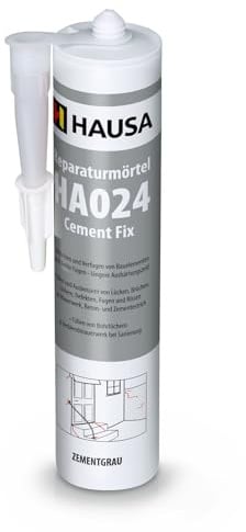 HAUSA Reparatur-Mörtel Cement Fix HA024 310ml zementgrau gebrauchsfertiger Fugenmörtel zum Verfugen Füllen Ausbessern von Fugen Brüchen Rissen, Express Zement für Innen & Außen, Dichtmasse
