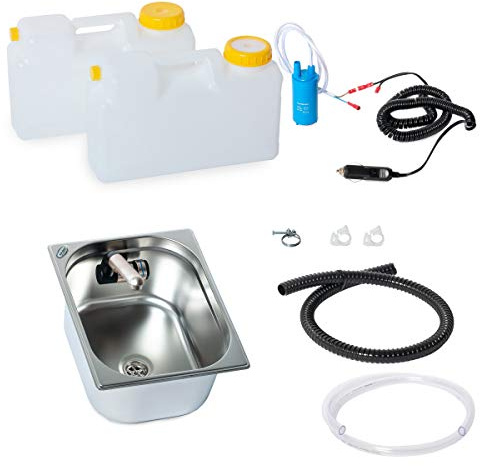 Wasseranlage Imbisswagen Verkaufsanhänger Campingküche 12v Bausatz Spüle 325x265x150 Integrierten Wasserhahn Barwig Raumsparkanister (ad-ideen)