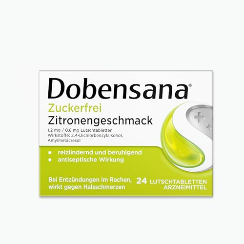 Dobensana Zuckerfrei Zitronengeschmack 1,2 mg/ 0,6 mg Lutschtabletten 24 Stück