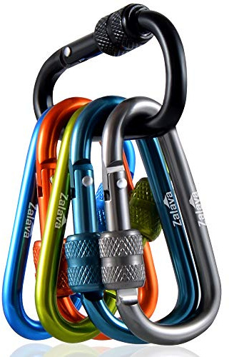 Zalava Neu Mini Schlüsselanhänger Karabiner, 6 farben Karabiner mit Schraubverschluss Mehrfunktionale Karabinerhaken für Camping, Angeln, Wandern Oder Reisen