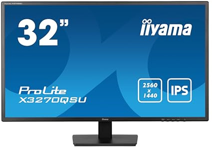 iiyama Prolite X3270QSU-B1 WQHD IPS-Monitor | 80 cm, 31,5, 100Hz, HDMI, DP, USB3.2, Lautsprecher, Kopfhöreranschluss, Adaptive Sync, VESA, schwarz
