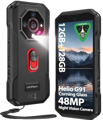 Ulefone Armor X32 Outdoor Handy 12GB+128GB/2TB, MTK G91 48MP +20MP Nachtsicht 5,65 Corning Glas Upgradable to Android 15 5500mAh IP68 Smartphone Dual SIM Fingerabdruck ID NFC 2 Jahr Garantie -Schwarz