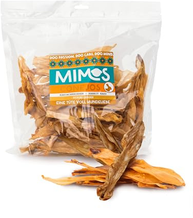 MIMOS Kaninchenohren ohne Fell für Hunde 500g - Getreidefreie & natürliche Hunde Kauartikel, Premium Kausnacks 100% Kaninchen ganz ohne künstliche Zusatzstoffe