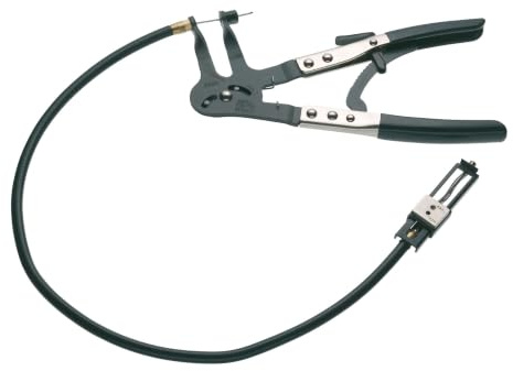 HAZET Schlauchschellenzange 798-15B, Länge 875 mm, Spannbereich min 7 mm | Länge 875 mm, Spannbereich min 7 mm, Spannbereich max 60 mm, 730 g, Kunststoffummantelter, semiflexibler Bowdenzug