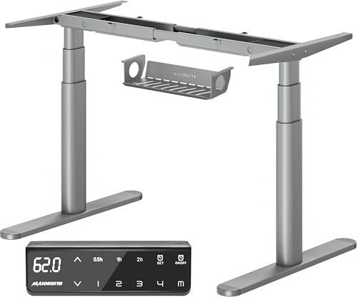 MAIDeSITe EL2 Plus Art Höhenverstellbarer Schreibtisch Gestell mit Ovaler Beindesign, Elektrisch Dualmotor Tischgestell höhenverstellbar mit 62-125cm, 4 Memory-Steuerung Schreibtisch höhenverstellbar