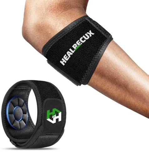 Healrecux Ellenbogenbandage Männer Damen, Einstellbare Tennisarm und Golferarm Bandage für Sehnenentzündung, Unterarm Schmerzen, Kompression Armbandage Ellbogen Manschette