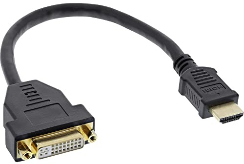 InLine 17670I HDMI-DVI Adapterkabel, HDMI Stecker auf DVI Buchse, 0,2m