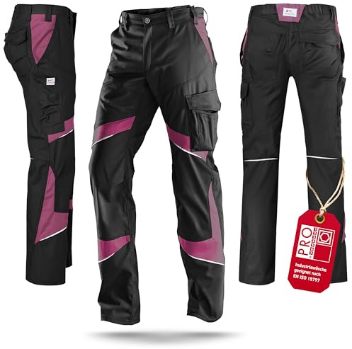 KÜBLER ACTIVIQ Damenhose mit ergonomischer Linienführung und Reflex-Elementen - Schwarz/Pink Gr. 44