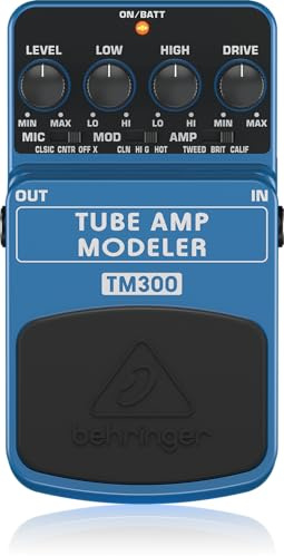 Behringer TUBE AMP MODELER TM300 Ultimatives Modellierungs-Effektpedal für Röhrenverstärker