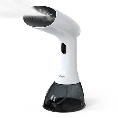 Rolipo Dampfglätter 1640W, 400ML Steamer Wassertank Dampfbürste Faltenentferner, für Zuhause, Büro, Reisen, Weiß
