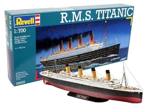 Revell 05210 Modellbausatz Schiff 1:700 - R.M.S. Titanic im Maßstab 1:700, Level 4, originalgetreue Nachbildung mit vielen Details, Kreuzfahrtschiff, 05210, merhfarbig, Weiß