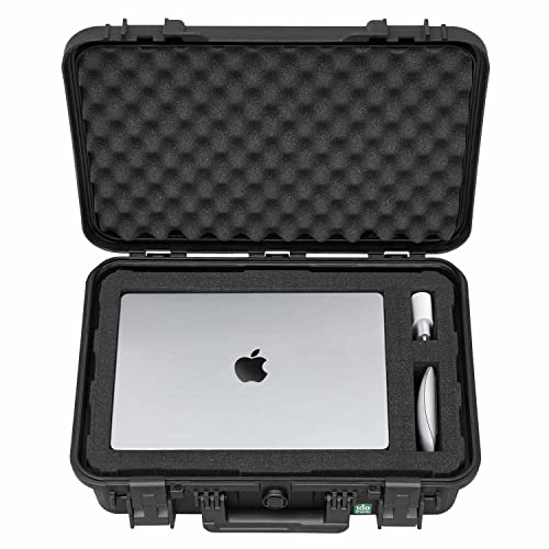 TOMcase Laptop Koffer 11–15 Zoll wasserdicht - ECO Schutzkoffer für Notebook Tablet und Zubehör - Stoßfester Hardcase Koffer mit Rasterschaumstoff - Outdoor Transportkoffer Made in Germany