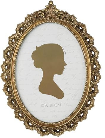 Sunlit Vintage-Bilderrahmen, 12,7 x 17,8 cm, oval, antiker Bilderrahmen mit Glasfront, luxuriöses Foto-Display, Tisch-Wandbehang, Geschenkideen, Bronze