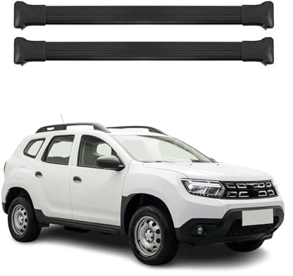 OMAC Dachträger für Dacia Duster 2018-2020 Vor-Facelift Alu 2x Schwarz | bis 75 kg Traglast, Querträger, Grundträger
