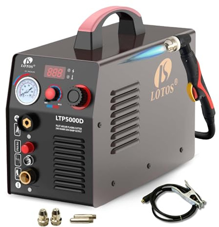 Lotos LTP5000D 50Amp Non-Touch Pilot Arc Plasma Cutter, Dual Voltage 110V/220V, 1/2 Inch Clean Cut by Lotos Technology