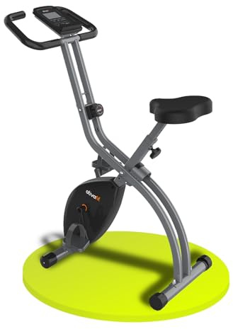 ATIVAFIT 3-in-1 Heimtrainer Fahrrad klappbar Zuhause magnetisch angetrieben Hometrainer Fahrrad mit Handpulsmessung & LCD Monitor Fitnessgeräte für Zuhause platzsparend ideal für Sportler (Grau)