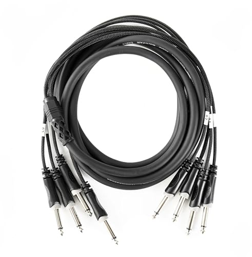 Fame Audio 4-fach Multicorekabel, 3 m, Schwarz, 6,3 mm Monoklinken, Sauerstofffreies Kupfer, Aluminiumfolie-Schirmung, PVC-Mantel