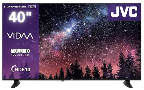 JVC LT-40VDF2555 Fernseher 40 Zoll Smart TV VIDAA Full HD HDR Fernseher mit 100 cm Bildschirmdiagonale und integriertem Triple-Tuner, LED TV (2026)