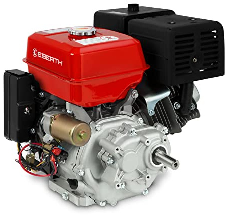EBERTH 13 PS 9,56 kW Benzinmotor Standmotor Kartmotor mit Reduktionsgetriebe 2:1, E-Start, Benzin Motor mit 25 mm Ø Welle, Ölmangelsicherung, 4-Takt, 1 Zylinder, 389 ccm, Antriebsmotor mit Getriebe