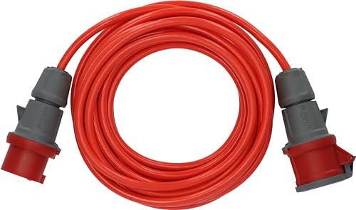 Brennenstuhl BREMAXX® CEE Verlängerungskabel IP44 (10m Kabel, AT-N07V3V3-F 5G1,5, mit CEE Stecker und Kupplung, für außen, einsetzbar bis -35°C, Made in Germany) rot