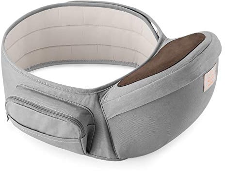 GAGAKU Baby Hüftsitz Leichte Taille Hocker 4 Tragepositionen für Kinder 0-36 Monate Neugeborenes - Grau
