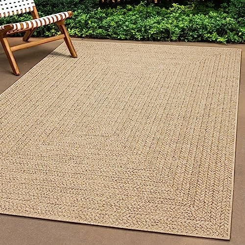 Teppich-Traum Outdoor Teppich modern robust Jute Look wetterfest Balkon Garten Terrasse 200x290 cm
