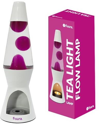 FISURA – Lavalampe mit Kerze. Stromfreie, rosa-weiße Lampe. Umweltfreundliche, originelles Geschenk. 29 cm x 8,5 cm (Kerze nicht enthalten), LLC2410357