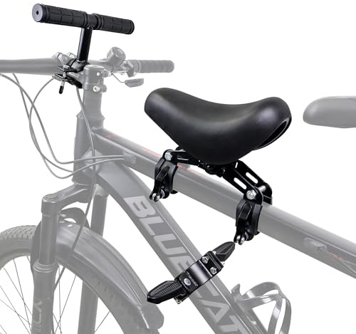 Alaxciax Vorne Montierte Fahrradsitze, Mountainbike Sitz fahrradsitz Lenker Fußpedale Set Geeignet Für MTB Stadt Fahrräder Radfahren (Schwarz)