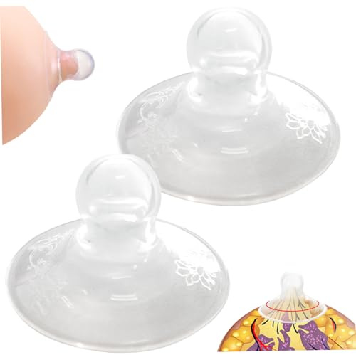 2pcs Nippelsauger, weicher Silikon -klarer Brustwarzenkorrektur, leicht zu reinigen für umgekehrte, flache schüchterne Formdruck Tag und Nacht Gebrauch