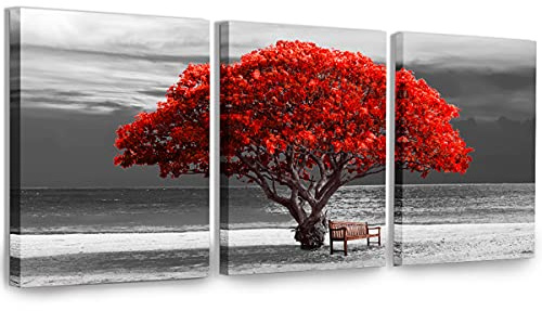 hyidecorart Modern Baum des Lebens Leinwand Gemälde Wohnzimmer 30x40 cm | Prächtiges Ornament, HD-Druck, Einfach Aufzuhängen, Leinwandgewebe, Für Viele Räume, Flexible Wanddeko, Geschenk