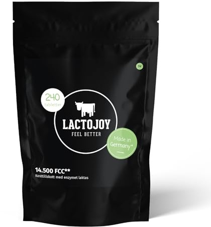 LactoJoy Laktase-Tabletten bei Laktoseintoleranz - 14.500 FCC - 240 Stk. Nachfüllpackung I Hochdosiert bei Lactoseunverträglichkeit