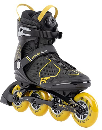 K2 Skates Herren Inline Skates F.I.T. 90 BOA, Grey - Mustard, 30G0815.1.1.100