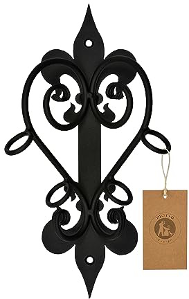 MORIA DESIGN Wand-Fahnenhalter 19,5 x 13,5 x 37 cm Schwarz, für 2 Flaggen | Fahnenstange, Hauswand, Balkongeländer, Fahnenmast Halterung, Haus, Garten, Balkon, Garage, Zubehör, Stabil, Outdoor, Montage
