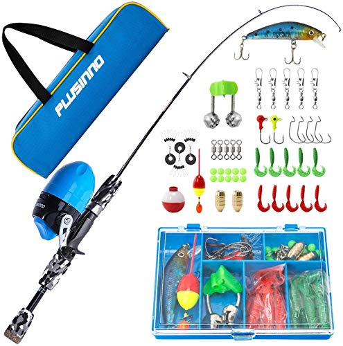 PLUSINNO Angel Set für Kinder,Angelset Kinder,Angelrute Set Kinder mit Angelrolle und Köder Set