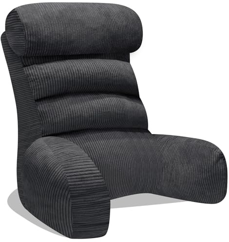 SOOYUZXXED Lesekissen für Bett und Sofa，Rückenkissen für Bett，Lesekissen mit Rückenlehne für Erwachsene ，Bequem zum Sitzen, Lesen & Fernsehen in Boden oder Sofa（Charcoal，65 * 30cm）