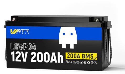 WattCycle 12V 314Ah Mini-Lithium-Eisenphosphat-Batterie mit Selbstheizfunktion und 200A BMS, 4,01 kWh Lithium-Batterie, integrierte Bluetooth-App, geeignet für Wohnmobile und Outdoor-Aktivitäten